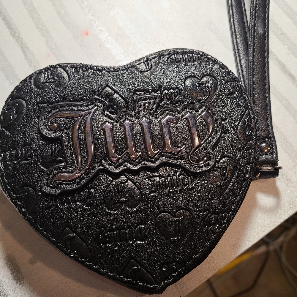 Juicy Couture Black Heart Wristlet
